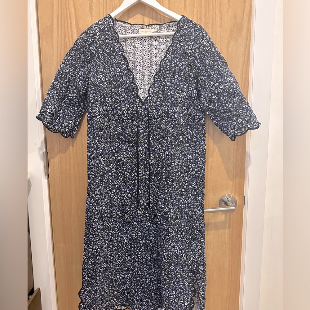 Tory Burch summer cotton tunic dress  midnight pot floral dress